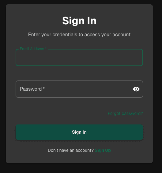 Authentication Dark Mode
