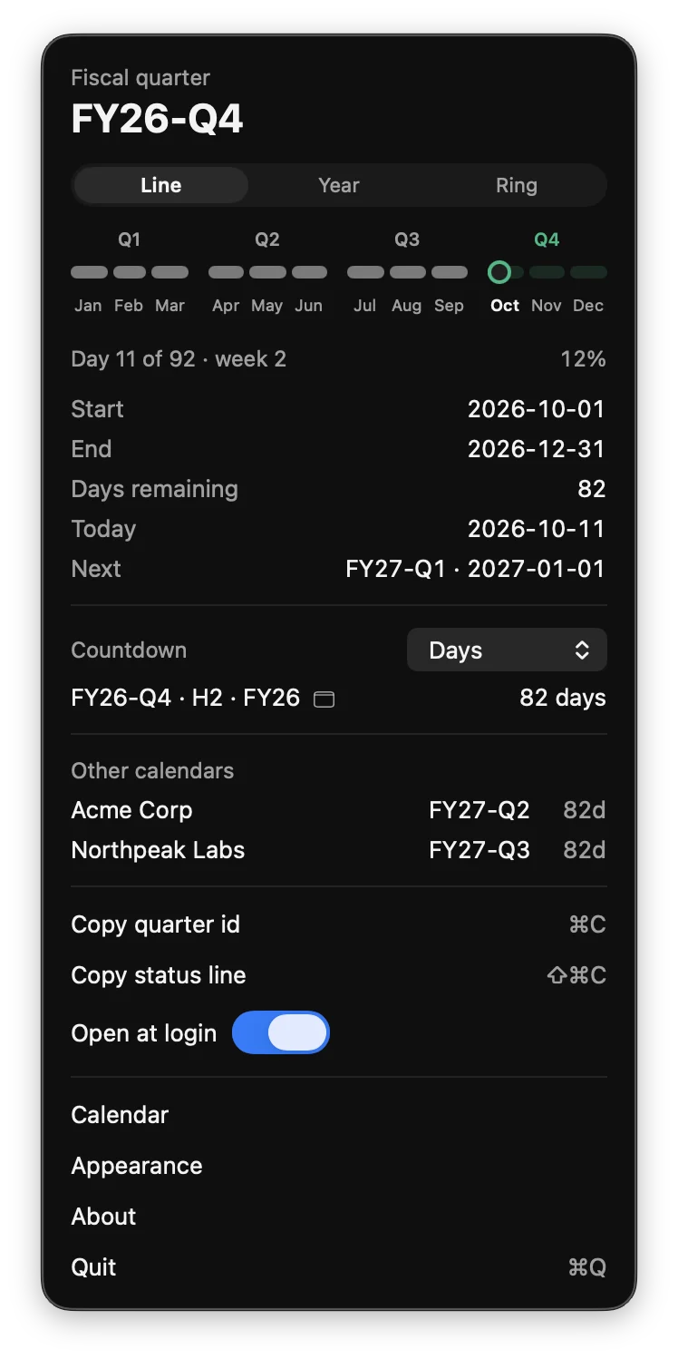 Fiscal Quarter on the Mac and iPhone - Screenshot 1