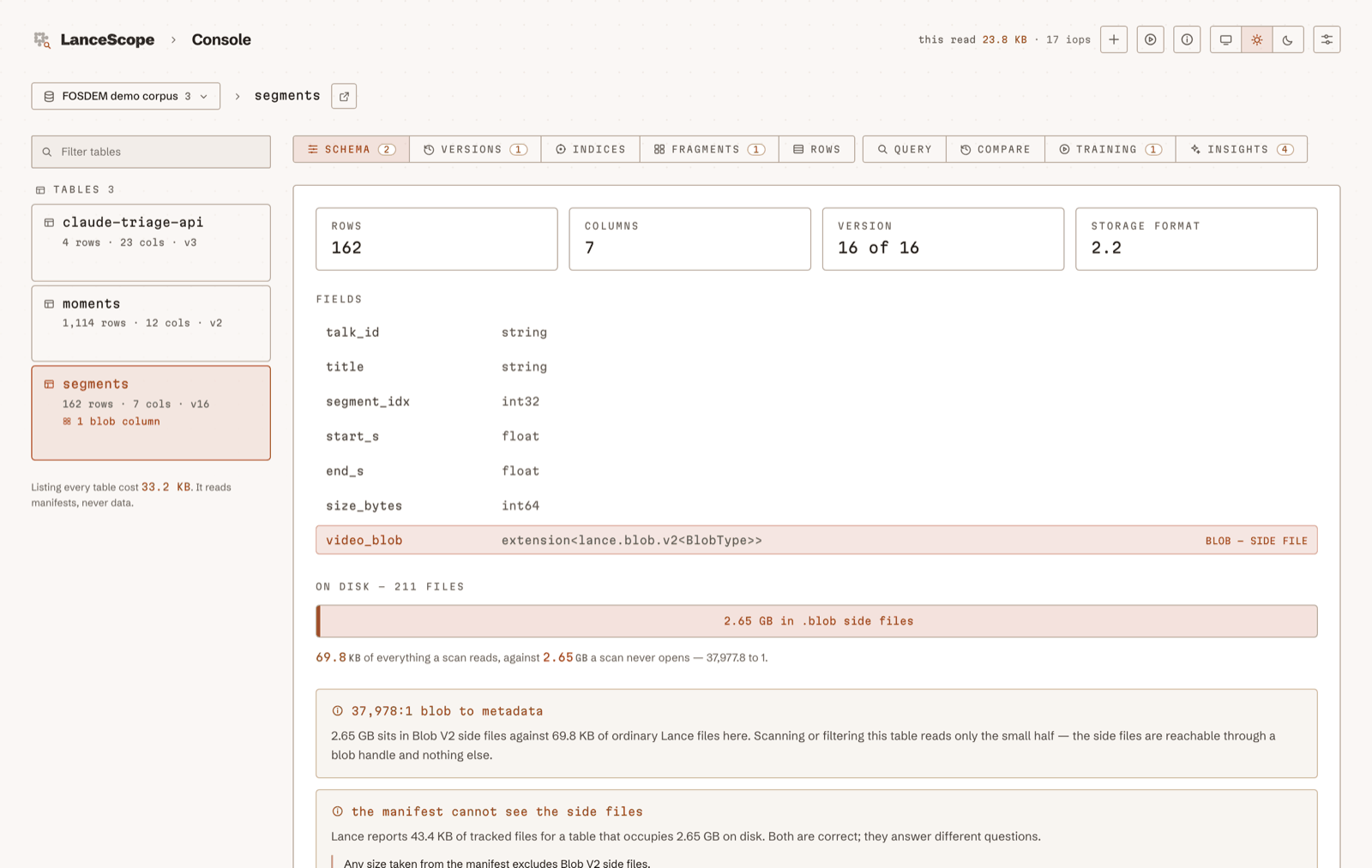 LanceScope: A Workbench for Reading LanceDB Datasets