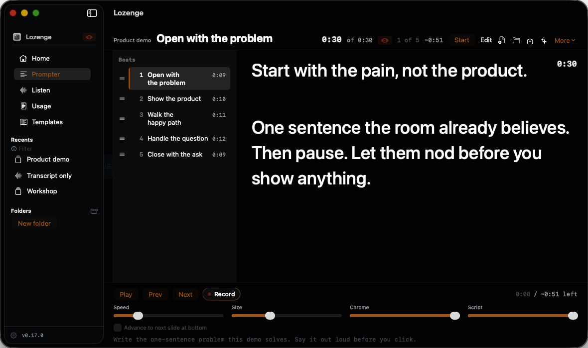 Lozenge on macOS - Screenshot 1